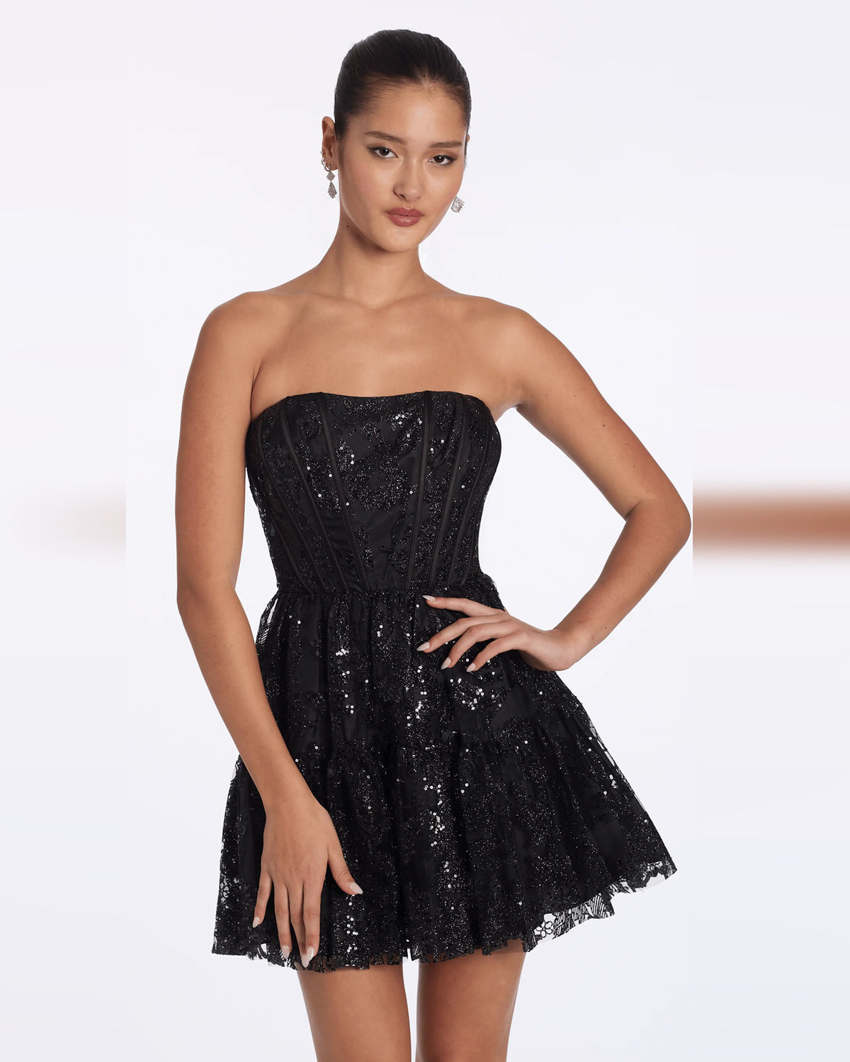 strapless fit-and-flare maxi homecoming dress - image 1