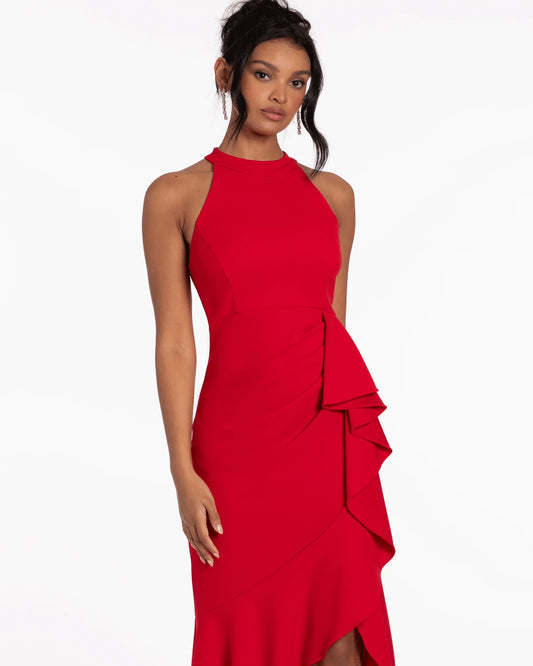 halter neck a-line high-low homecoming dress - image 1