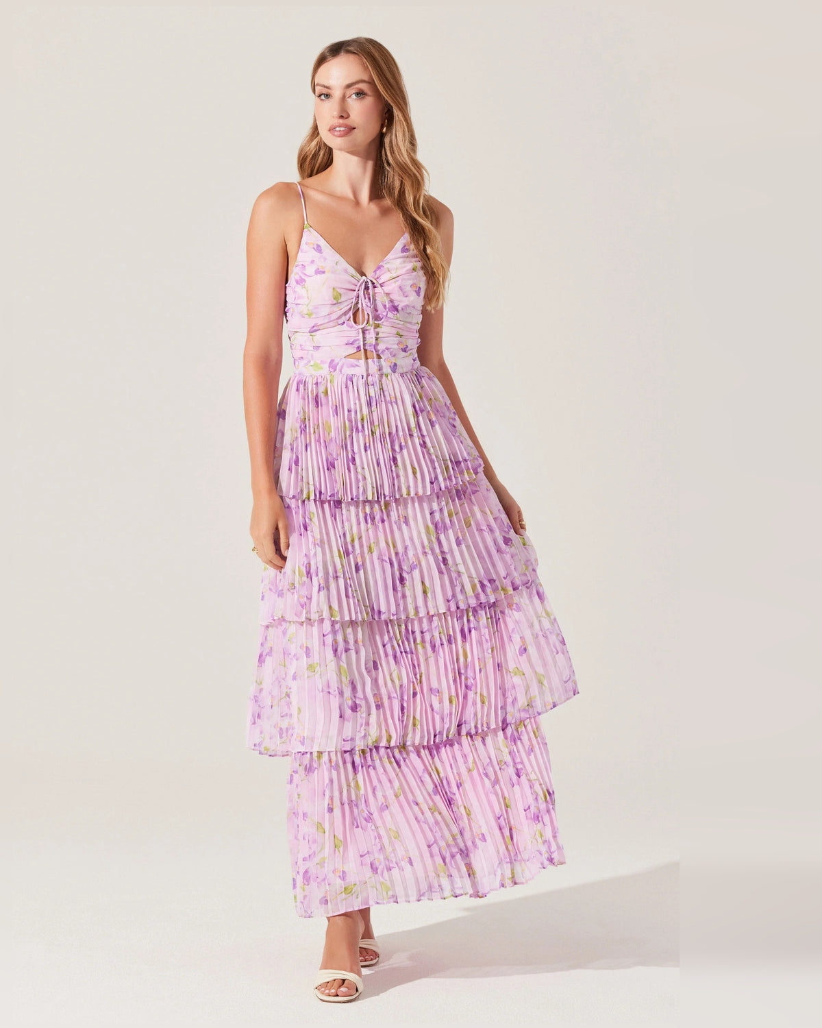 spaghetti strap a-line maxi formal dress - image 1