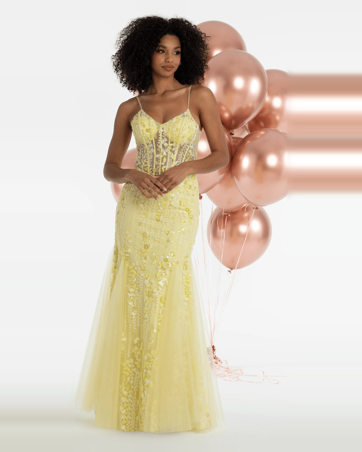 v neck mermaid maxi prom dress - image 1