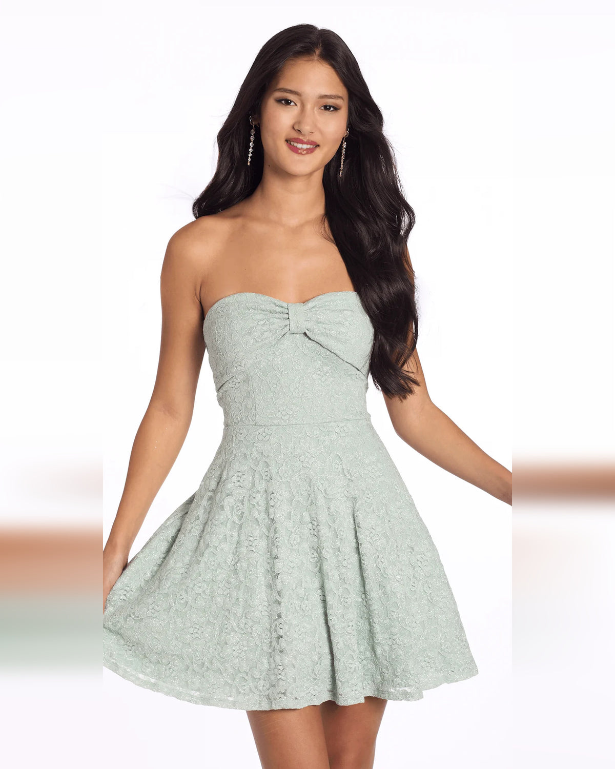 strapless fit-and-flare maxi homecoming dress - image 1