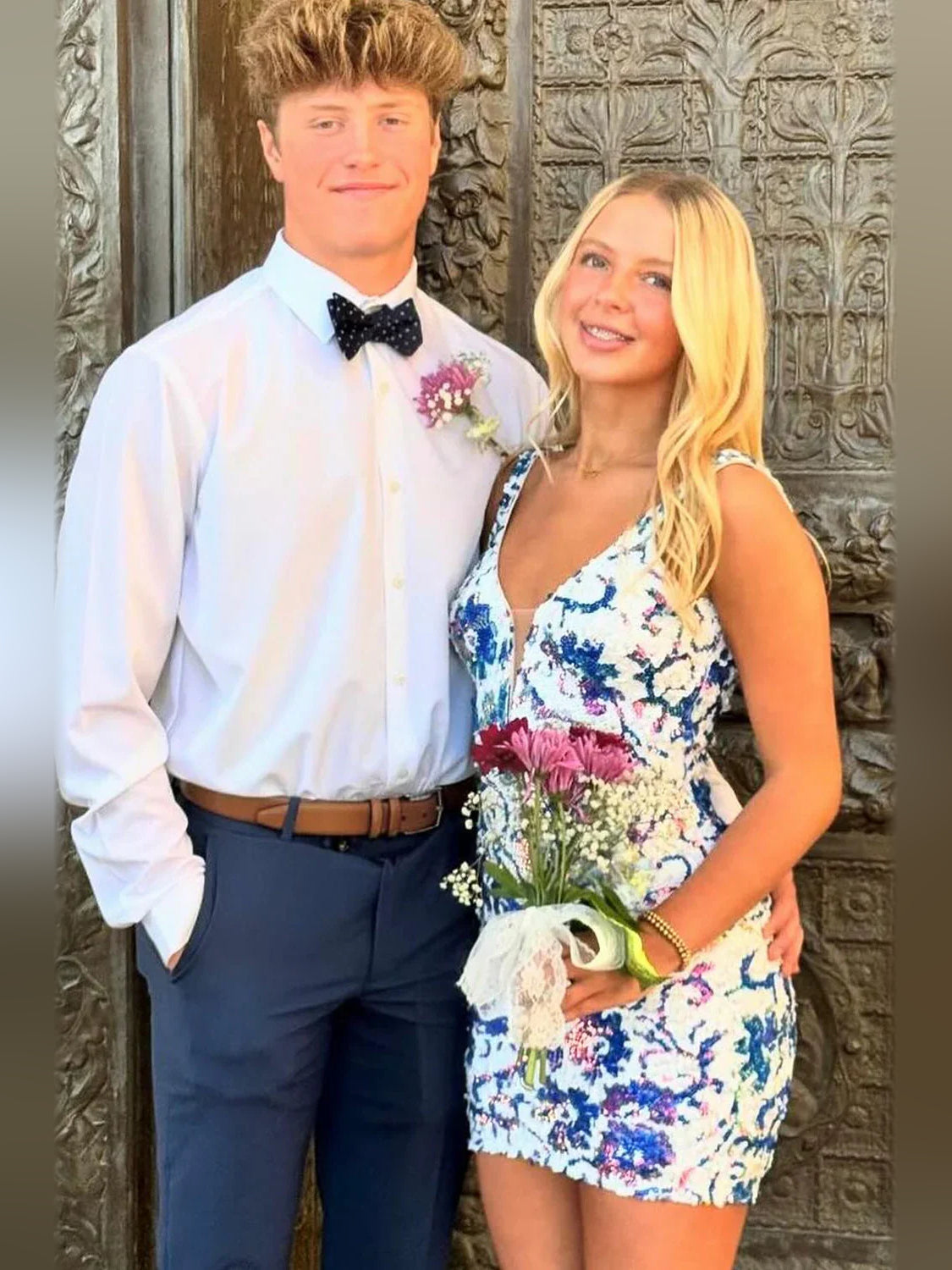 As Picture short homecoming dress, alternate view showing the full-length silhouette