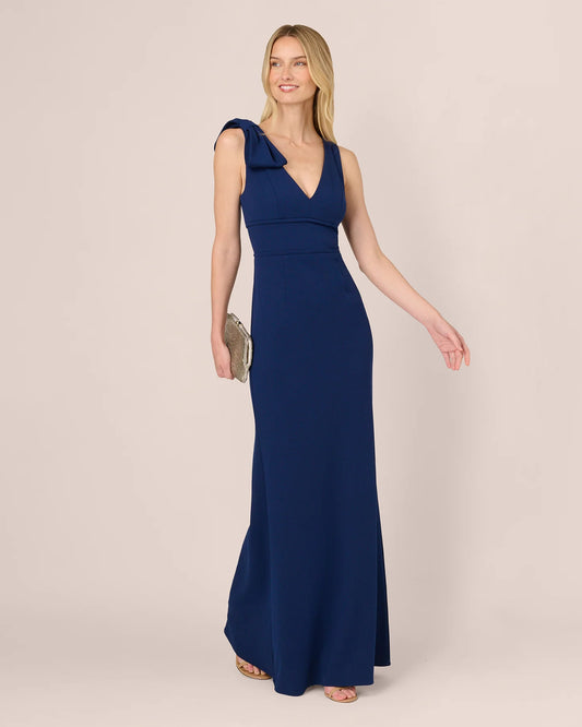 v-neck a-line maxi mother of the bride dress - image 1