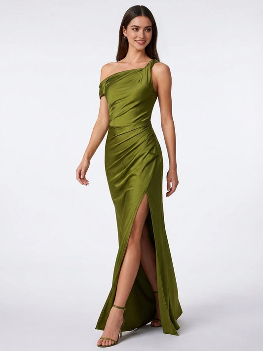 Clover floor-length bridesmaid dress, front view showing the mermaid silhouette