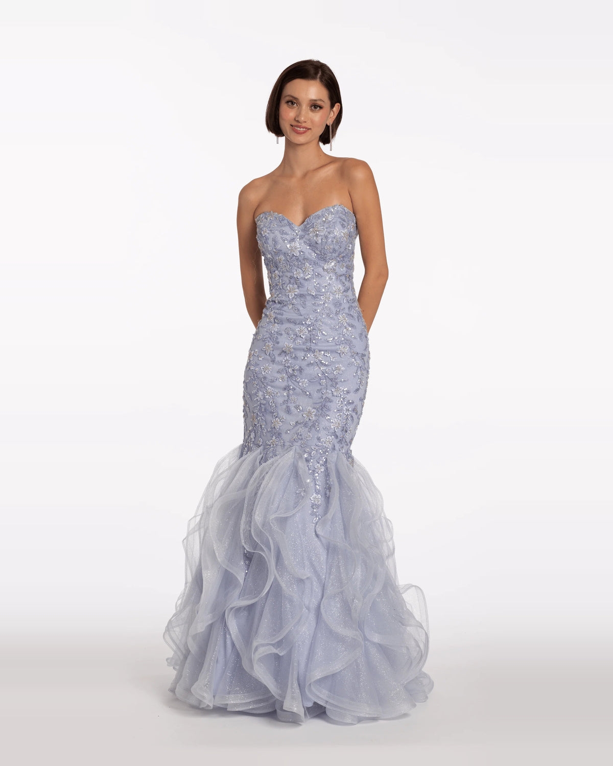 strapless mermaid maxi prom dress - image 1