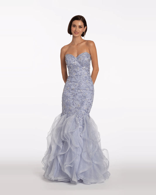 strapless mermaid maxi prom dress - image 1