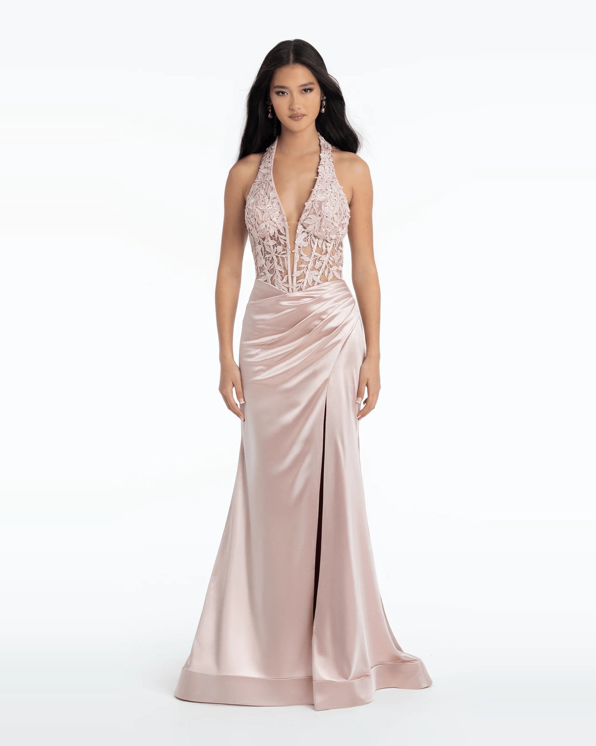 halter neck trumpet floor-length prom dress - image 1