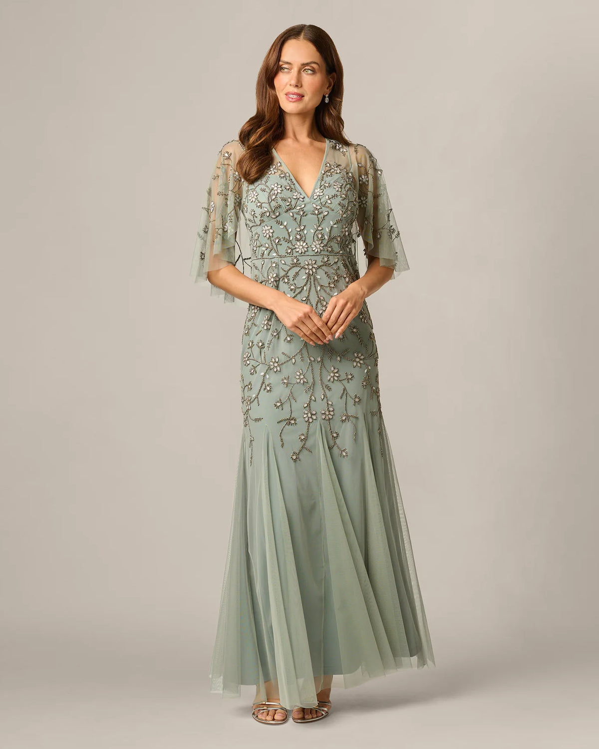 spaghetti strap mermaid maxi mother of the bride dress - image 1