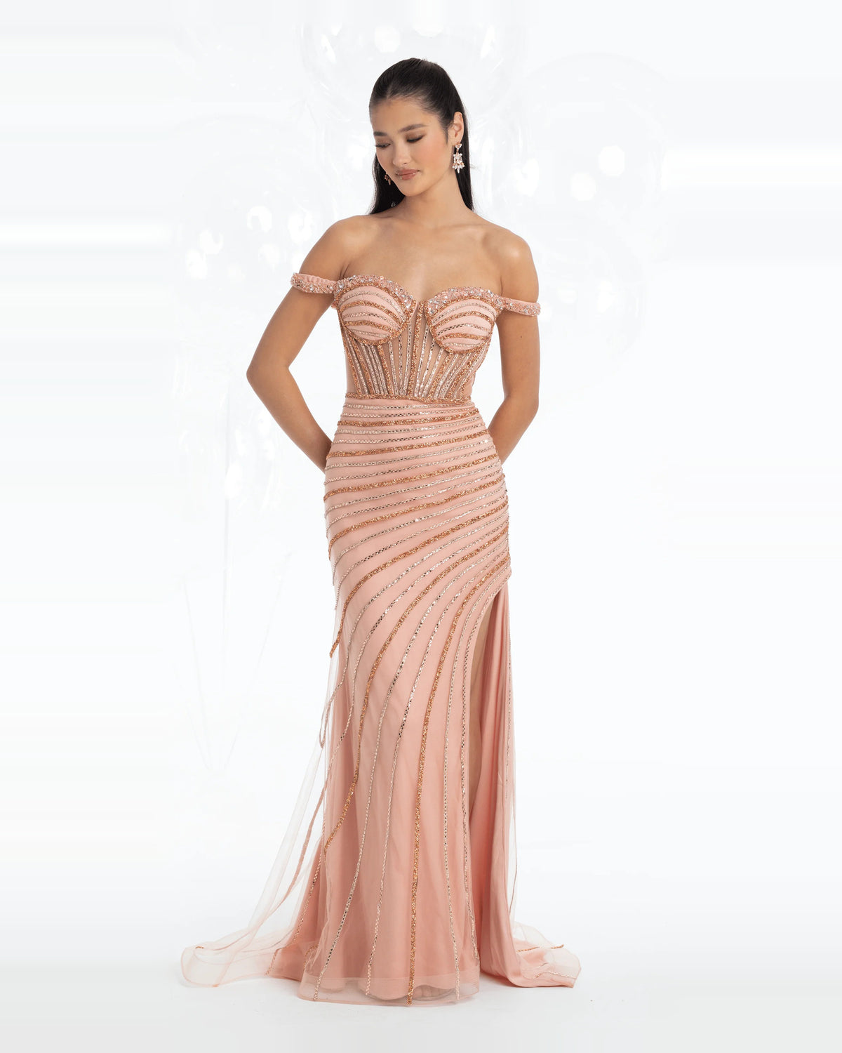 sweetheart trumpet maxi prom dress - image 1