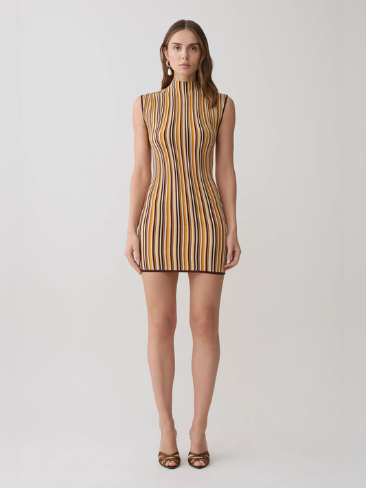 Chocolate mini homecoming dress, front view showing the silhouette
