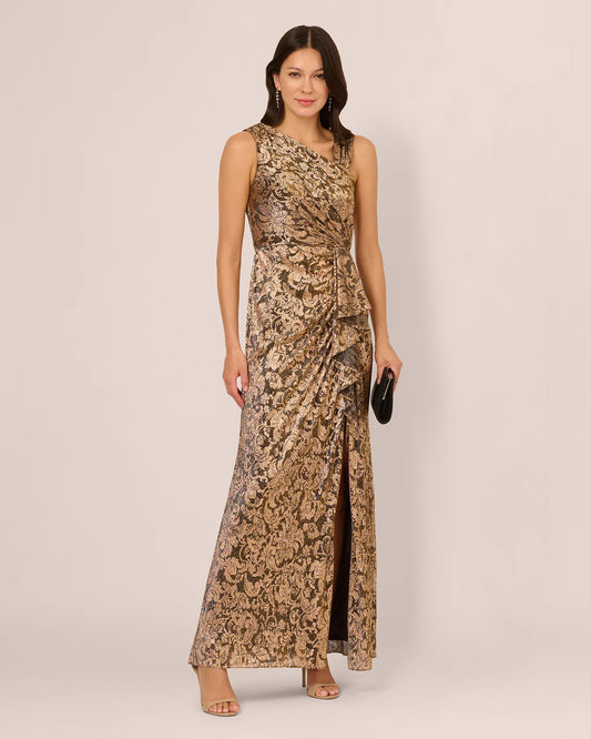 sleeveless a-line maxi mother of the bride dress - image 1