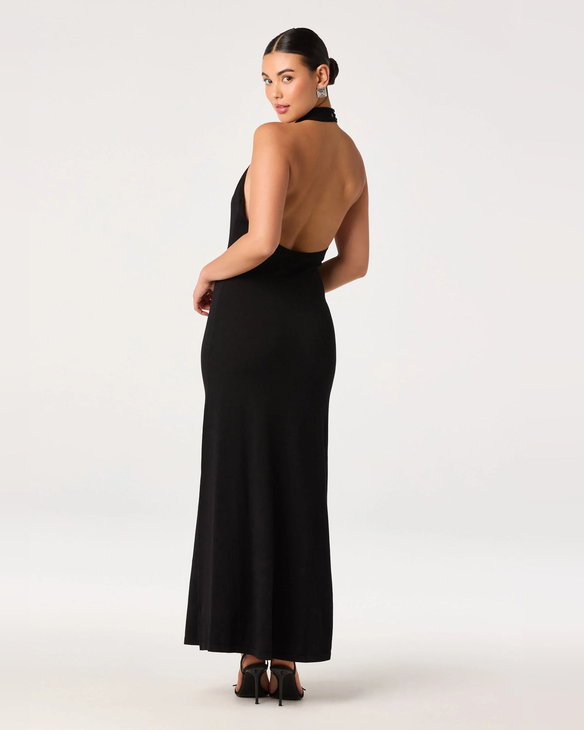 halter neck a-line maxi formal dress - image 1