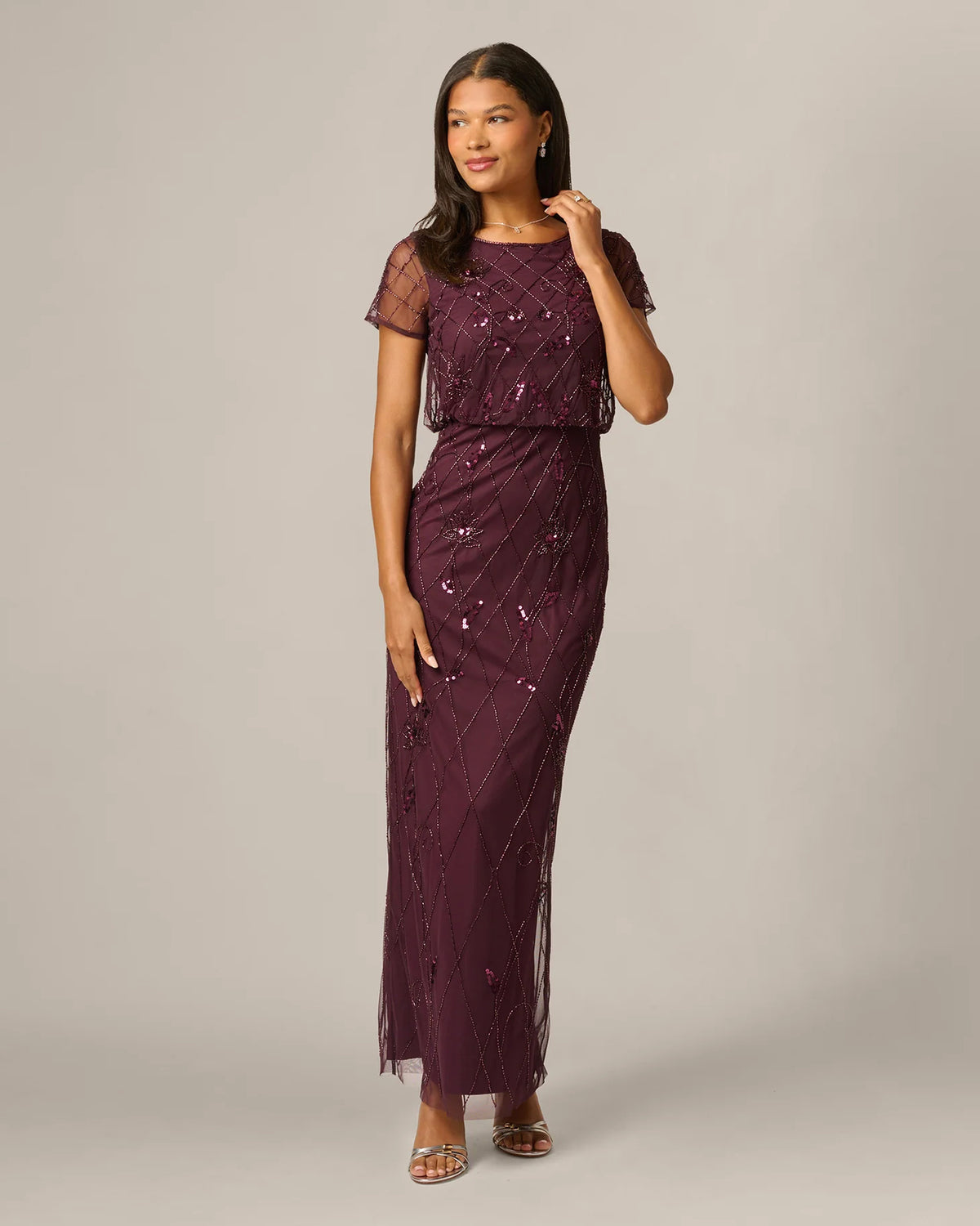 spaghetti strap a-line maxi mother of the bride dress - image 1
