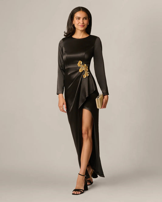 spaghetti strap a-line maxi mother of the bride dress - image 1