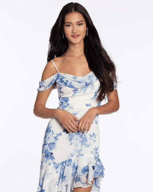 spaghetti strap a-line maxi homecoming dress - image 1
