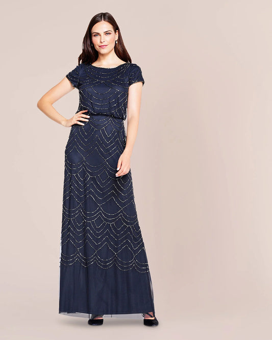 bateau neck a-line floor-length mother of the bride dress - image 1