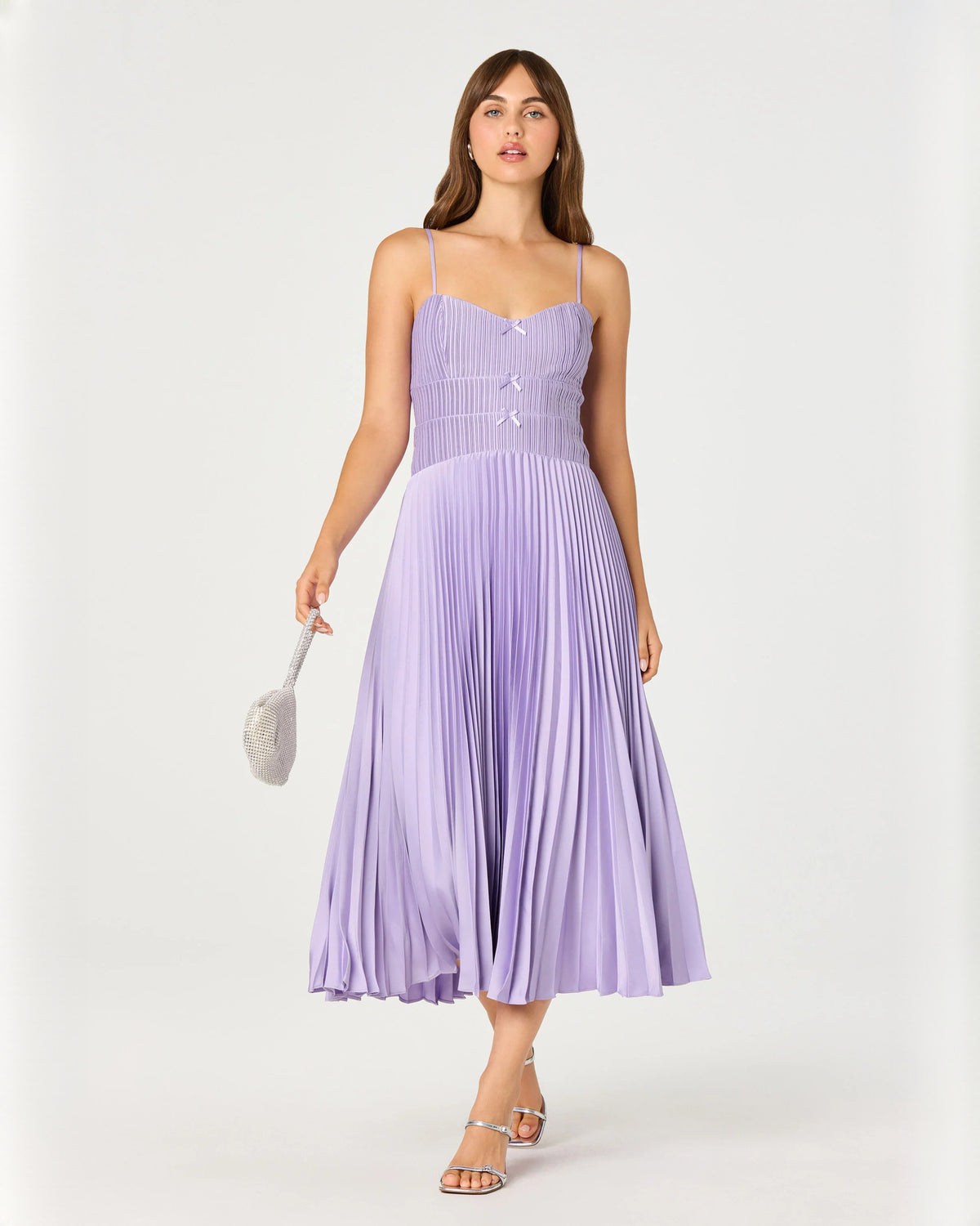 sleeveless chiffon a-line midi bridesmaid dress - image 1