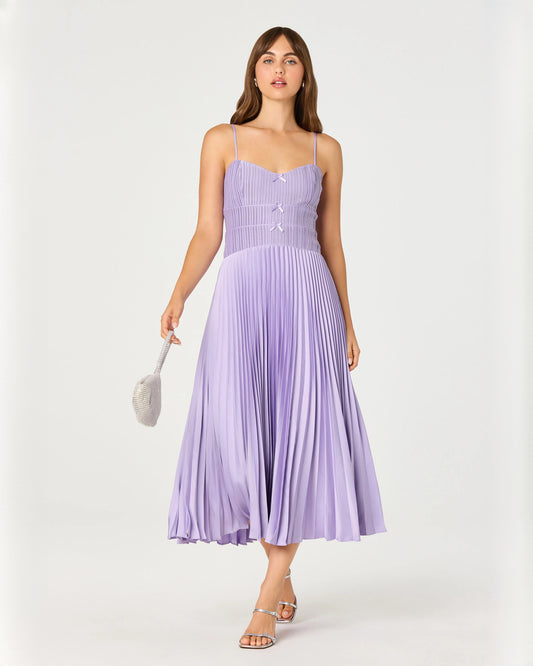 sleeveless chiffon a-line midi bridesmaid dress - image 1