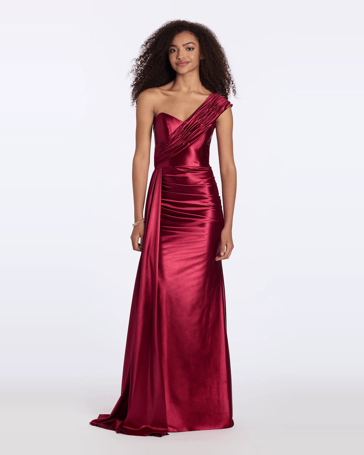 one shoulder column maxi prom dress - image 1