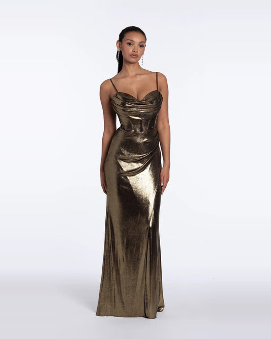 sweetheart column maxi prom dress - image 1