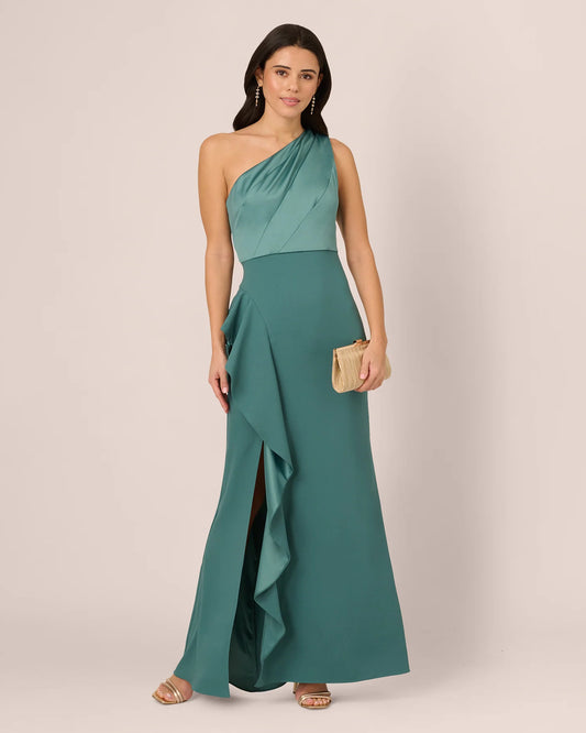one-shoulder mermaid maxi mother of the bride dress - image 1