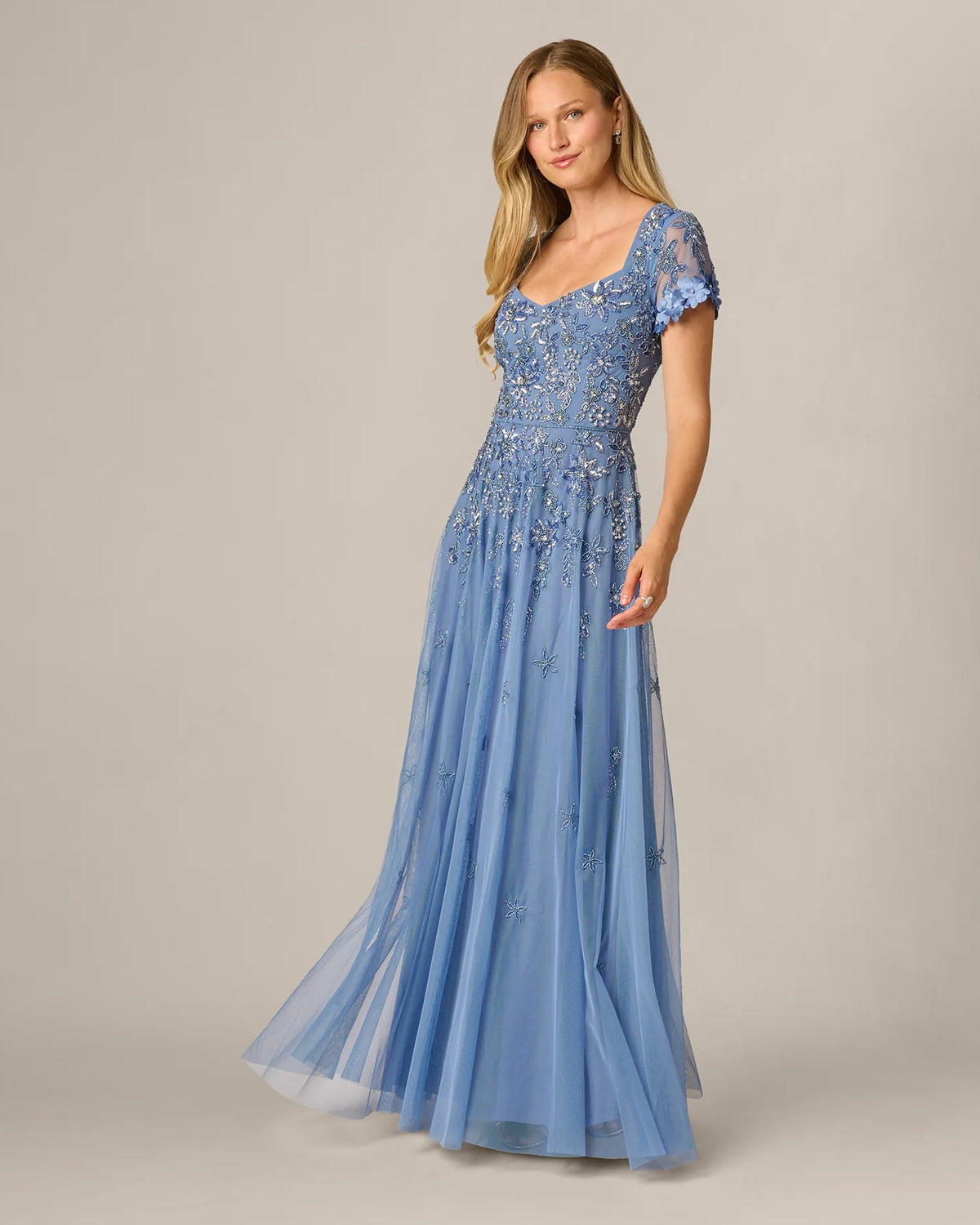 spaghetti strap a-line maxi mother of the bride dress - image 1