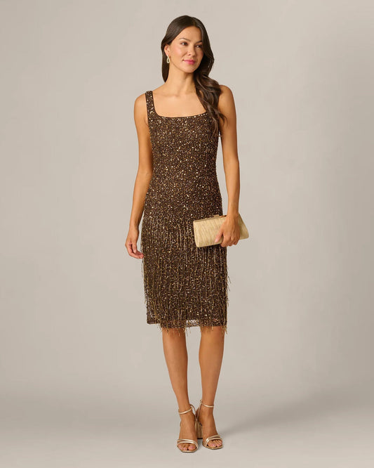 square neck a-line maxi mother of the bride dress - image 1