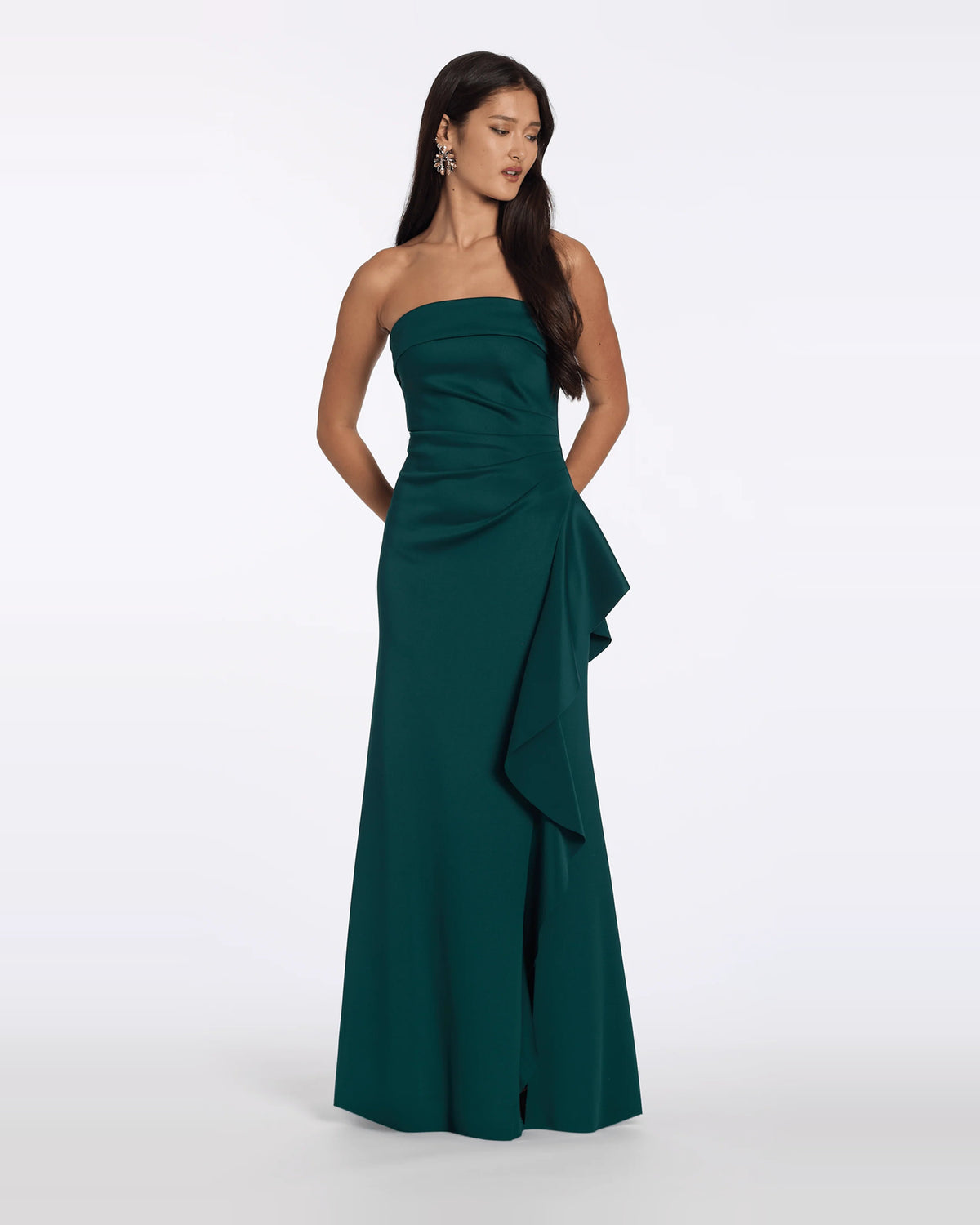 strapless column maxi prom dress - image 1