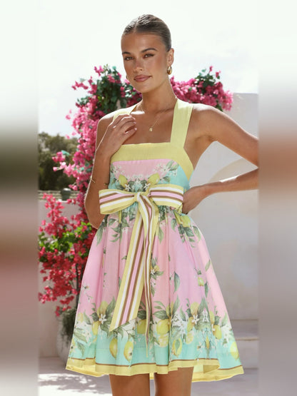 Rosé Lemonade mini homecoming dress, front view showing the silhouette