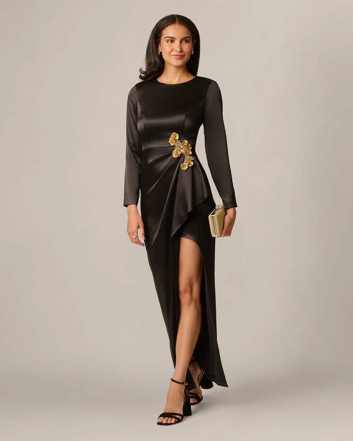 spaghetti strap a-line maxi mother of the bride dress - image 1