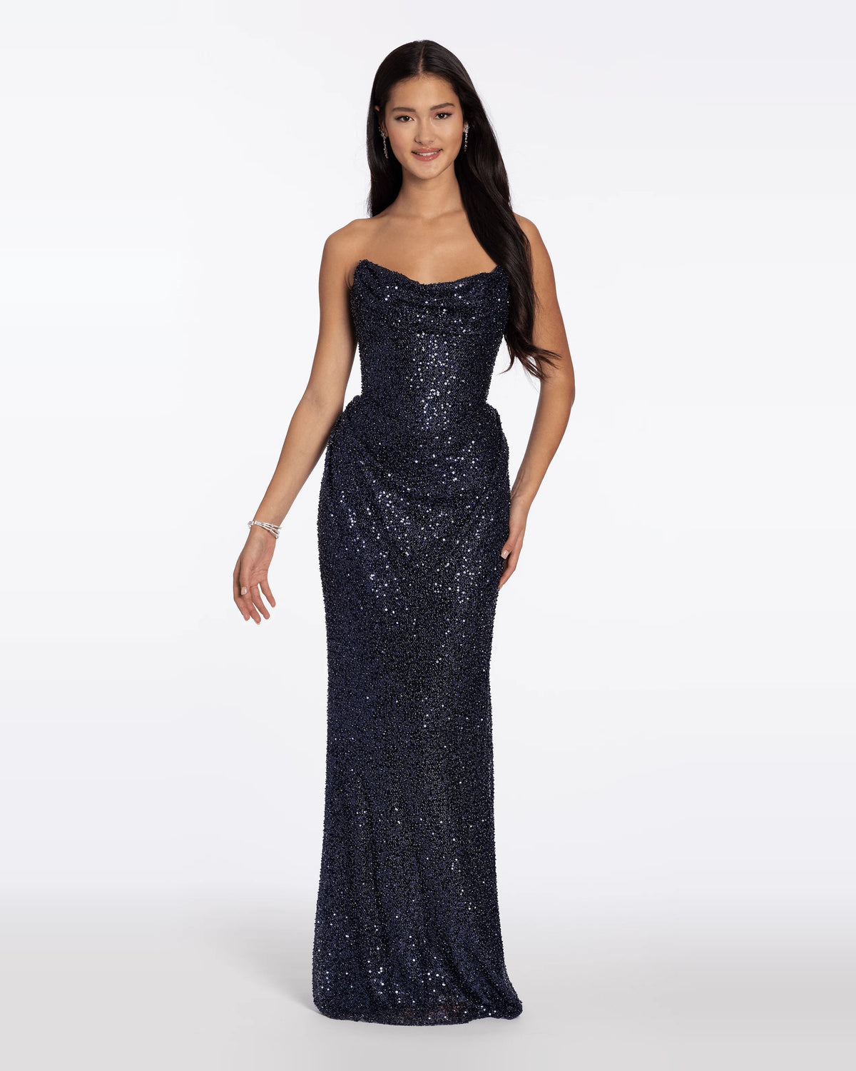 strapless column floor-length prom dress - image 1
