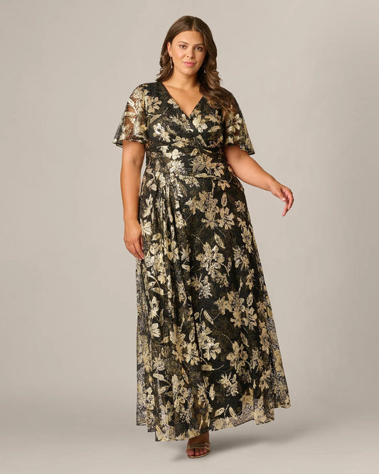spaghetti strap a-line maxi mother of the bride dress - image 1