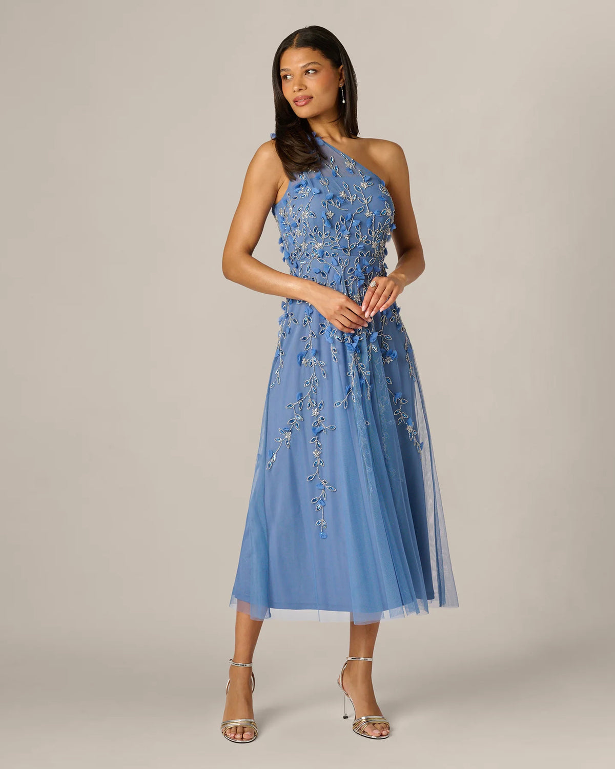 one-shoulder a-line maxi mother of the bride dress - image 1