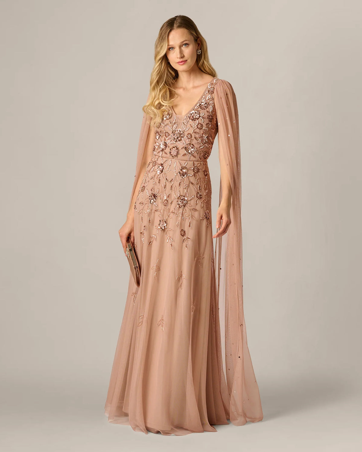 spaghetti strap a-line maxi mother of the bride dress - image 1