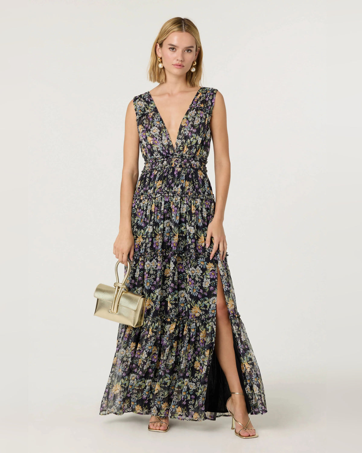 spaghetti strap a-line maxi formal dress - image 1