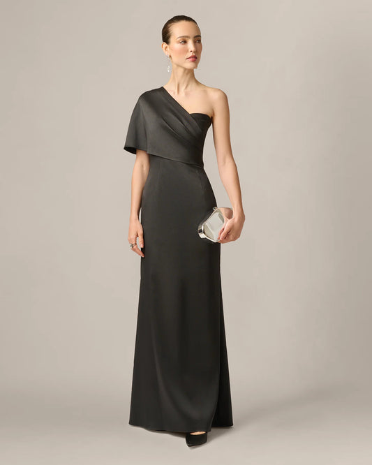 one-shoulder mermaid maxi mother of the bride dress - image 1