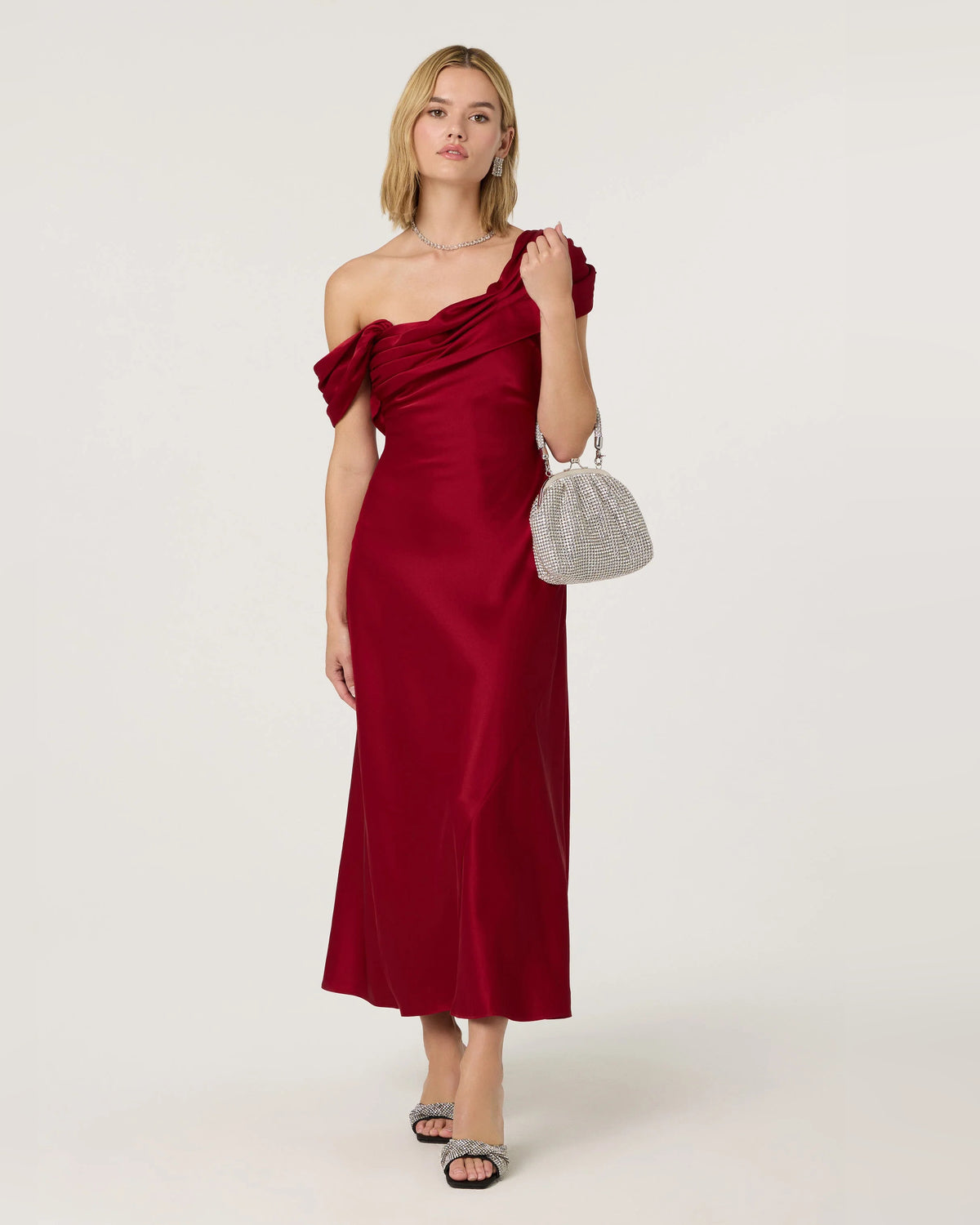 one-shoulder a-line maxi formal dress - image 1