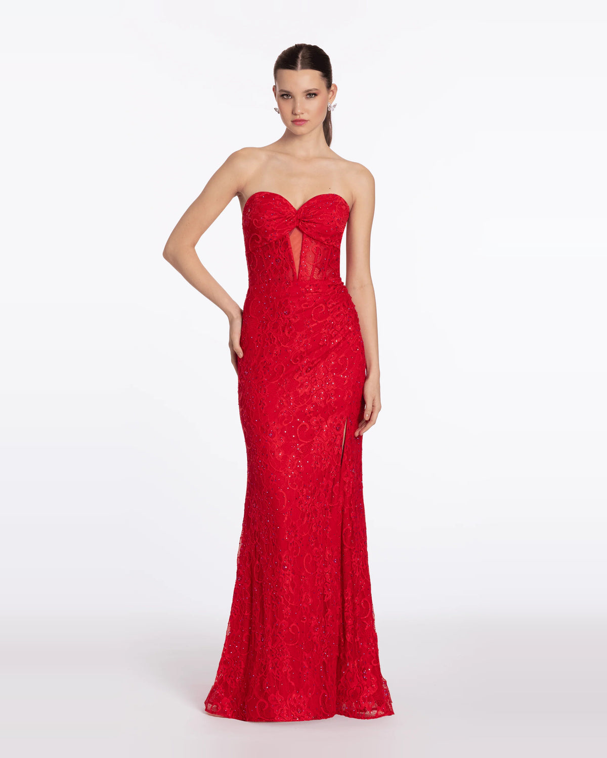 sweetheart trumpet maxi prom dress - image 1