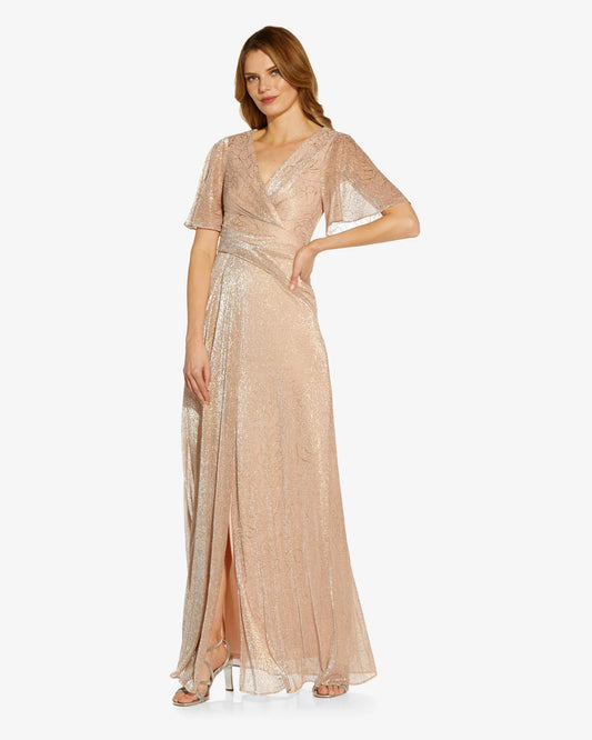 v neck fit-and-flare floor-length mother of the bride dress - image 1