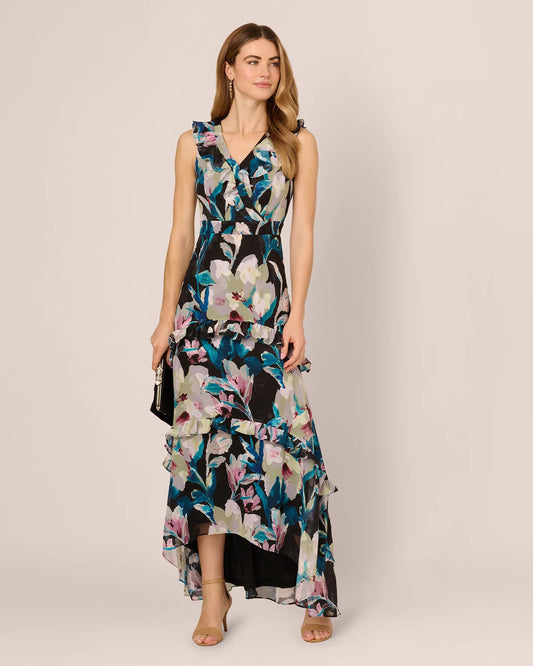 sleeveless a-line maxi mother of the bride dress - image 1