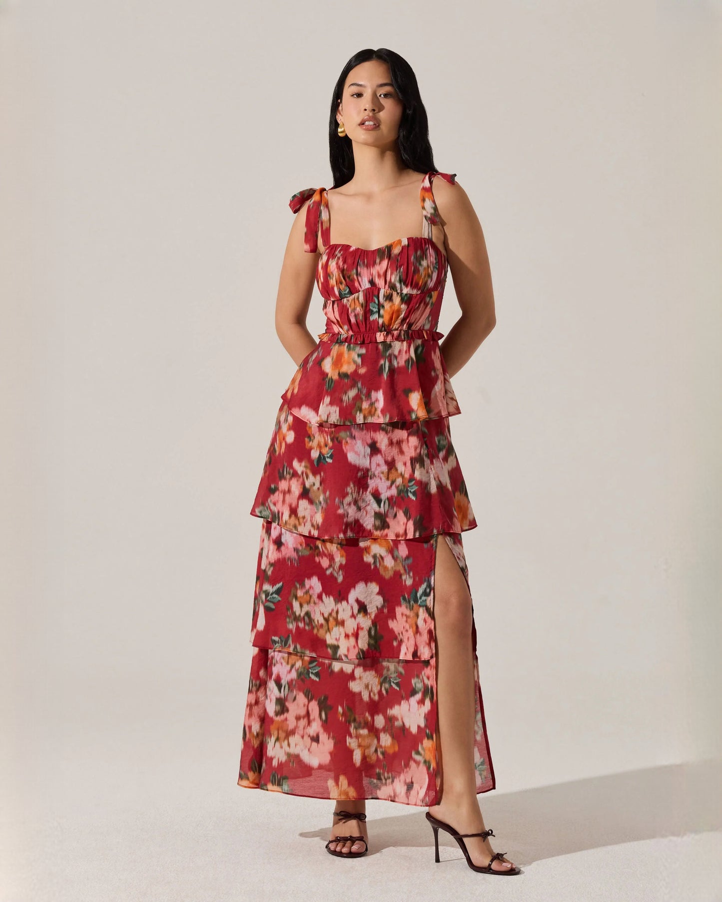 sweetheart chiffon a-line maxi bridesmaid dress - image 1
