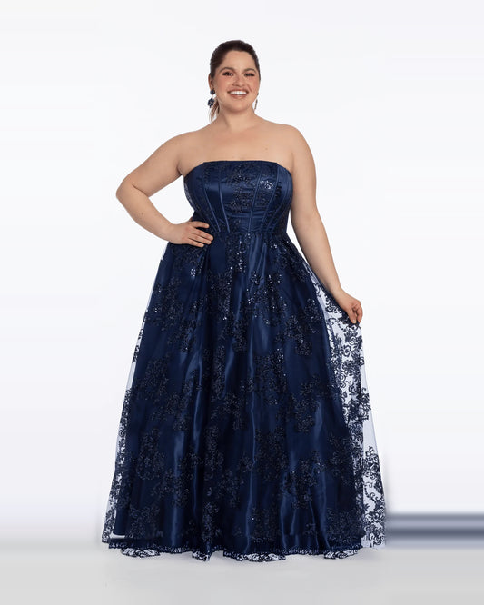 strapless ball-gown floor-length prom dress - image 1