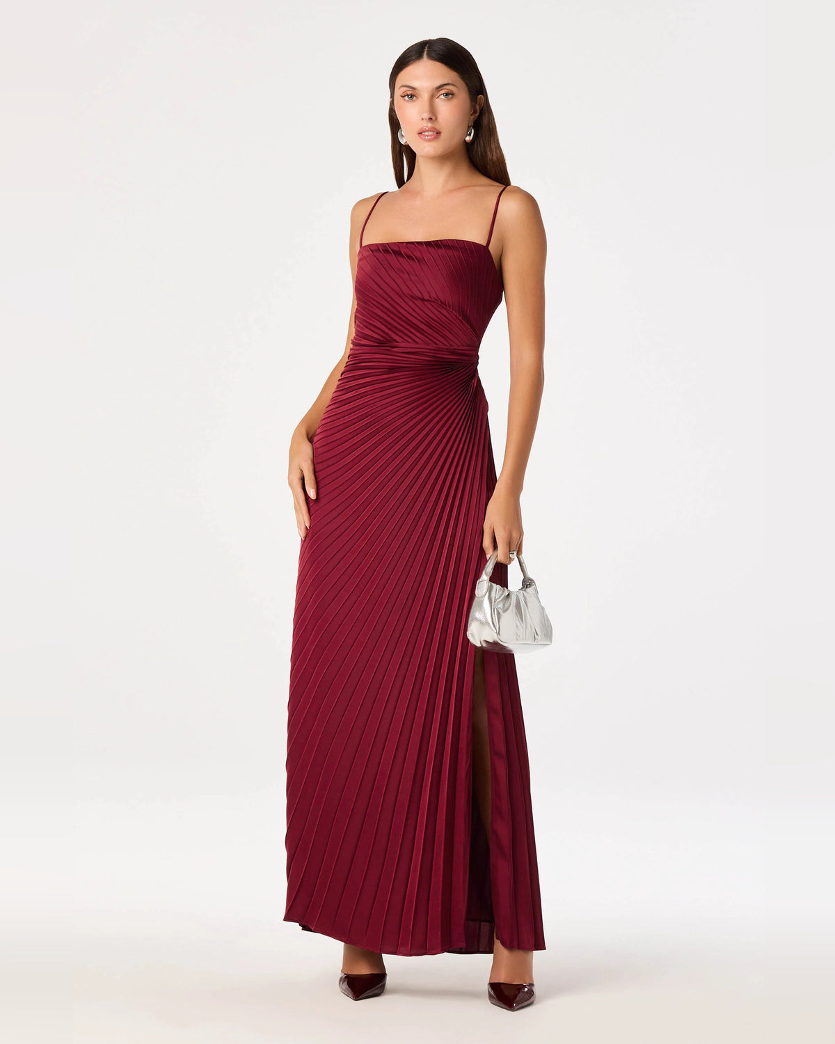 spaghetti strap sheath maxi formal dress - image 1