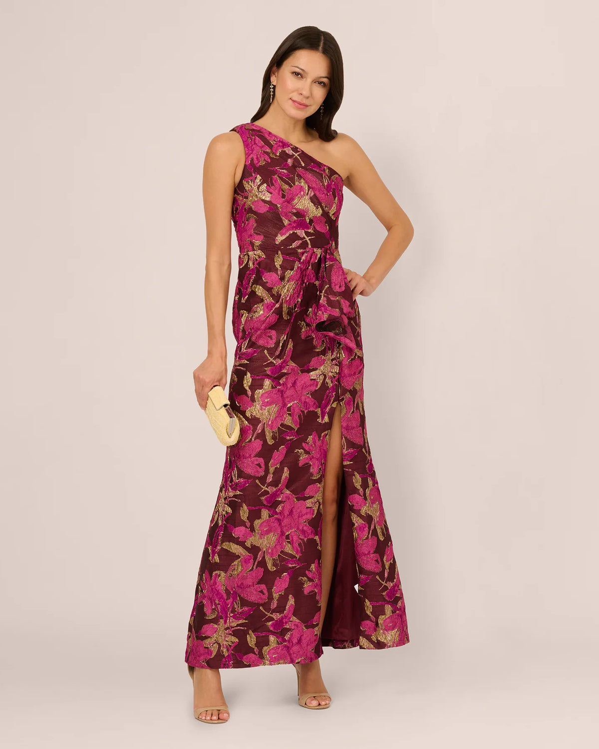 one-shoulder a-line maxi mother of the bride dress - image 1