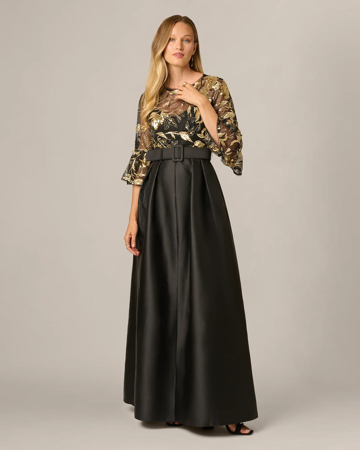spaghetti strap a-line maxi mother of the bride dress - image 1