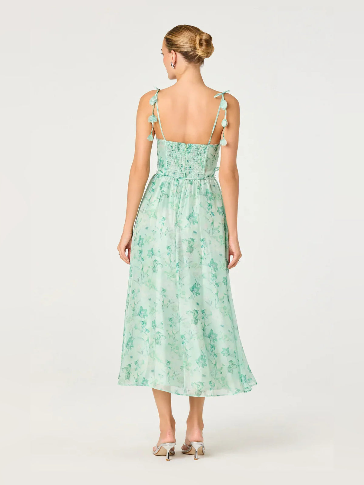 Mint Green mini prom dress, front view showing the a-line silhouette