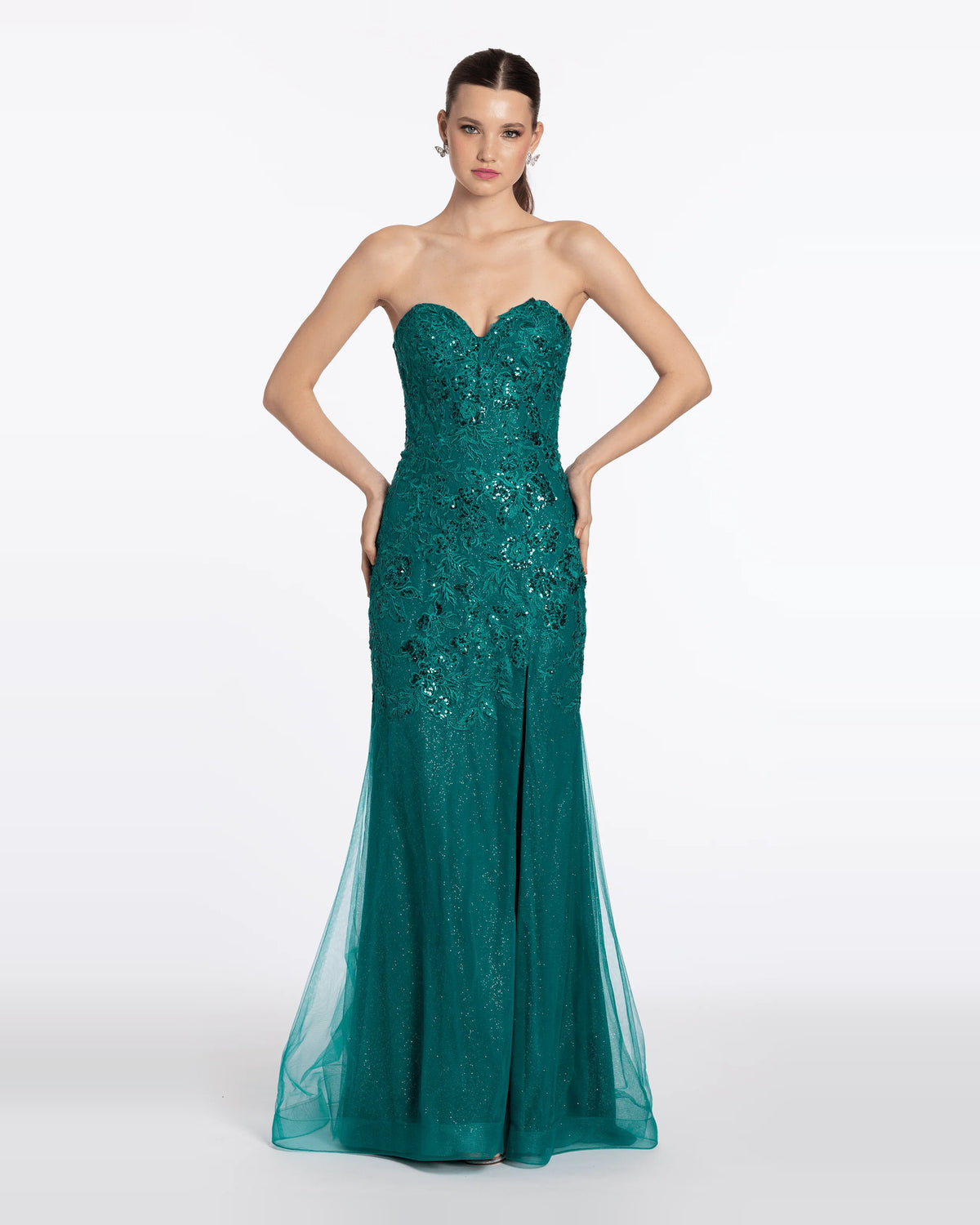 sweetheart column maxi prom dress - image 1