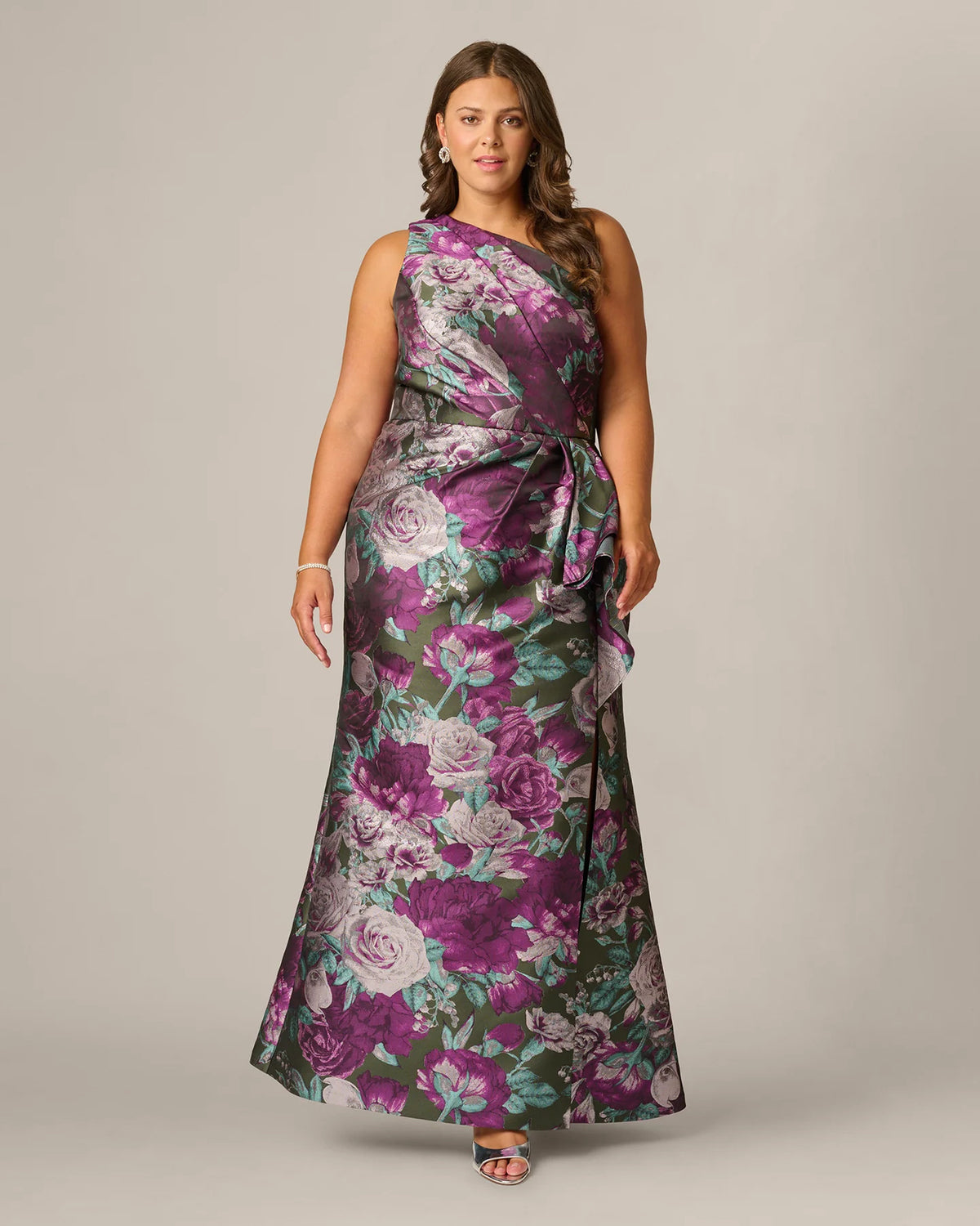 one-shoulder mermaid maxi mother of the bride dress - image 1