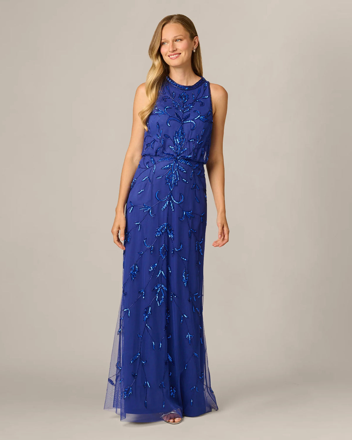 spaghetti strap a-line maxi mother of the bride dress - image 1
