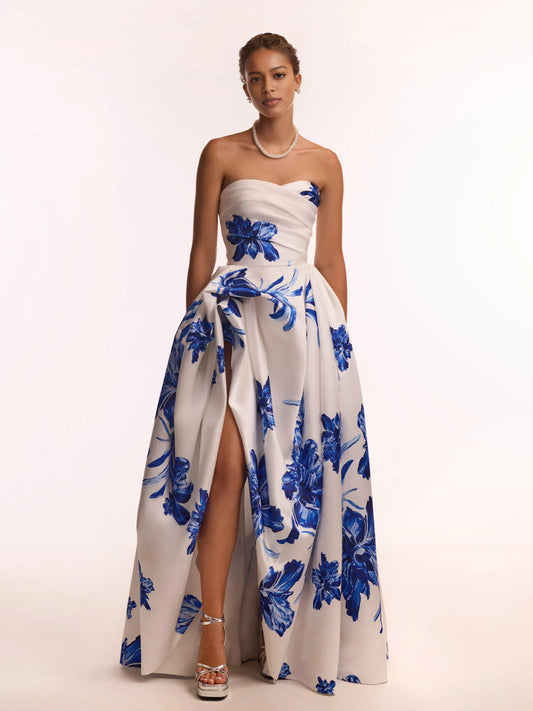As Picture a-line floor-length formal dress with sweetheart neckline, full-length front view